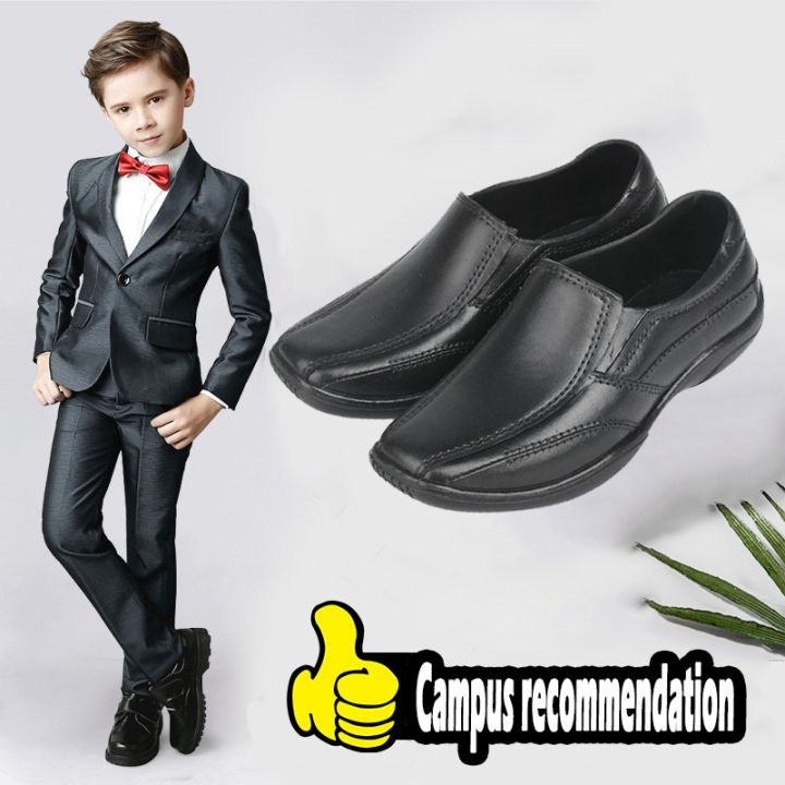 Kids Boy simple Black school shoes rubber weighty New Condition