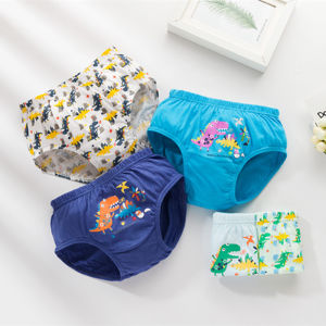 5Pcs Set Boys Cartoon Dinosaur Panties Children Cotton Underwear Comfortable Boxer Briefs For Kids 3-14 Years