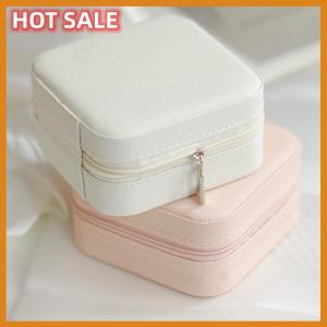 🔥🔥🔥dingdaocunz Mini Jewelry Organizer Display Travel Jewelry Zipper Case Boxes Earrings Necklace Ring Portable Jewelry Box Flip Top Storage