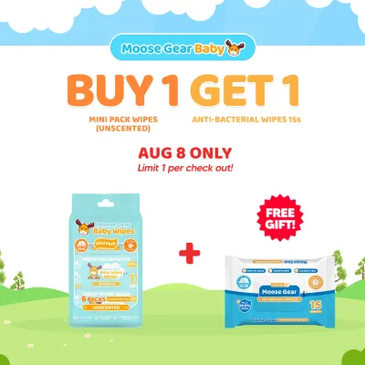 Moose Gear Baby Mini Wipes Premium Unscented 6PACKS (11s per pack) Extract Thick & Soft