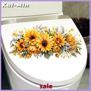 Kui-Min Toilet Sticker Flower Sticker Bathroom Self-adhesive Painting Waterproof Sticker Toilet Cover Bathroom Wall Sticker