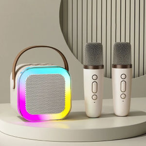 K12 Wireless Karaoke With 2 Microphones Professional Karaoke Speaker Wireless Audio Speaker Y1