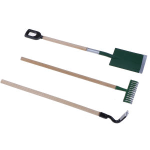 QUANSEN 3psc/Set Metal Garden Spade Rake Tools For Dolls House Miniatures Accessories
