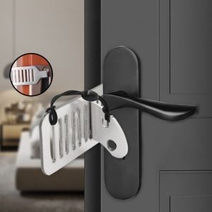 ANGFEW แบบพกพาได้ ล็อคประตูรักษาความปลอดภัย ทนทานต่อการใช้งาน แข็งแรงทนทาน Jammer ประตูโรงแรม สิ่งประดิษฐ์เดี่ยวๆ ป้องกันความรุนแรง ตัวหยุดล็อคประตู สำหรับผู้หญิง