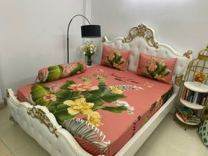 [HCM]Bộ Drap+áo gối thun  Ý 5D Cao Cấp  mát lạnh thấm hút tốt.