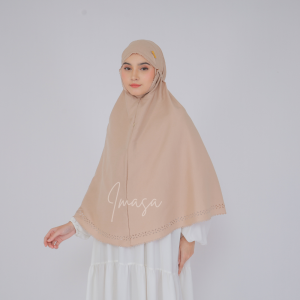 IMASA - Bergo Hijab Haji Dan Umroh Lasercut IMASA SERIES Saku Resleting Katun Premium