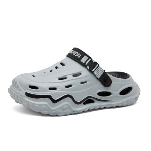 MenS Perforated Sandals For Outdoor Wear New Summer Model Water-Resistant And Stream-Wading Shoes Thick-Soled Breathable Beach Sports Closed-Toe Sandals For Men