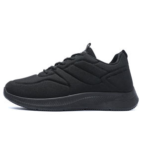 Techdoo Sepatu Sneakers Pria Formal Casual Sepatu Sekolah Hitam Sepatu Olahraga Pria Wanita Sepatu Kets Sepatu Full Hitam MR602