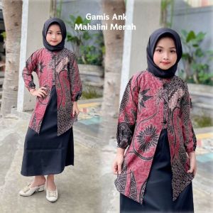 New Family Srambit Gamis Batik motif Mahalini Merah terbaru bisa bayar ditempat COD