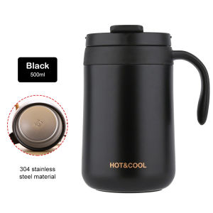 Stainless Steel Coffee Cup 350/500ml Coffee Mug Thermal Vacuum Insulated Thermal Flask Cup Thermos Cup Office Mug Handle Cup 咖啡杯