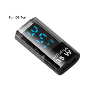 [Hàng Mới] Bộ chuyển đổi Loại C sang C trong suốt Bộ chuyển đổi USB Màn hình LED pd140w Bộ chuyển đổi USB C USB 4.0 40Gbps cho iPhone 15 Series/iPad Air/Pro/MacBook