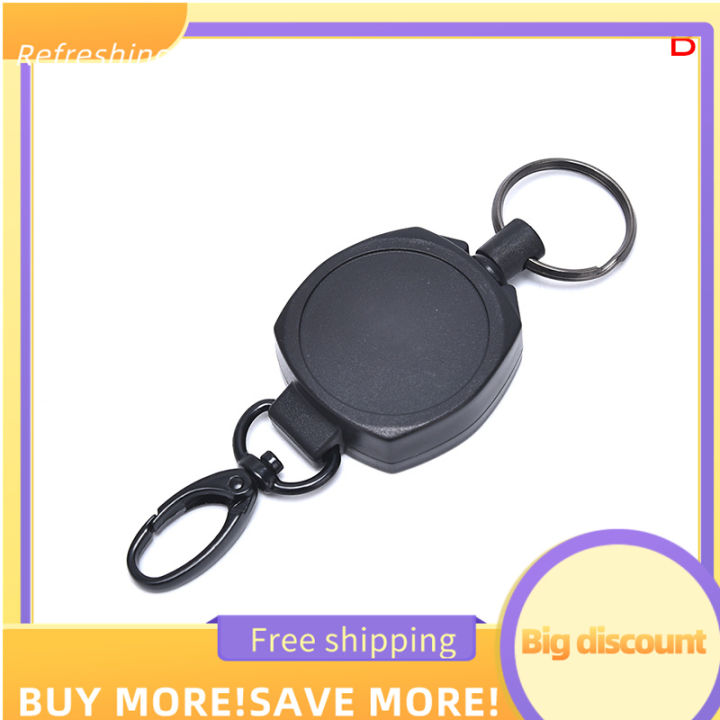 Refreshing Badge Reel Pull Keychain Retractable ID Holder Security Card  Clip Key Ring Black Lazada PH