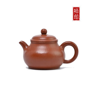 原矿朱泥纯手工潘壶100ML小品光素自用宜兴紫砂壶功夫泡茶壶茶具