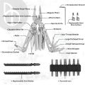 BIBURY Multitool Pliers Pro BI2045, Foldable Multitools with Replaceable Wire Cutters and Saw, Stainless Steel Multi Tool w/Upgraded Scissors and Screwdriver Set, Ideal for Camping, Fishing, Survival. 