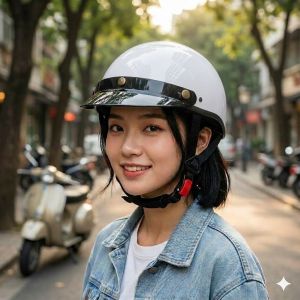DANSHOP Mũ Bảo Hiểm Thời Trang - An Toàn - Giá Rẻ - Chất Lượng Nón bảo hiểm nửa đầu  lưỡi trai kiểu dáng đơn giản hàng chính hãng bảo hành 12 tháng SJC  Helmet haly phượt 1/2
