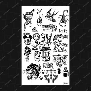 TM-Stiker tato temporer semi permanen seri old school