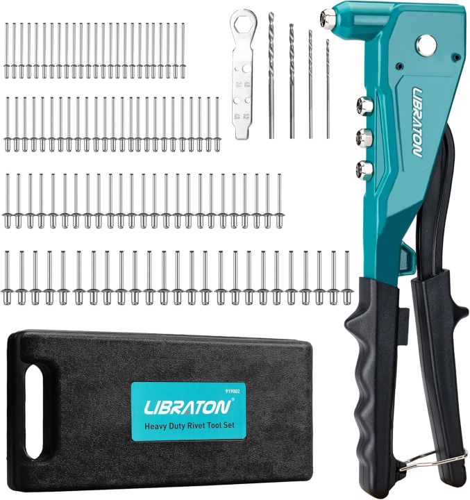 Pop Riveter With Labels Libraton Heavy Duty Rivet, Pop Rivet Set, Professional Hand Riveter ...