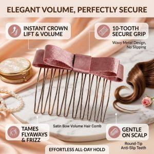 Silk Bow Hair Comb Bridal Hair Comb Elegant Satin Bow Hair Pin Delicate Wedding Party Hair Accessories