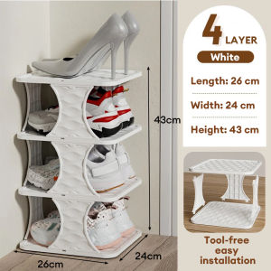 Shoe Rack Multi-layer Folding Narrow Shoe Rack Plastic Simple Shoe Rack Organizer Shelf Space-Saving