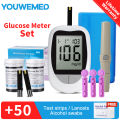 Blood Sugar Test Kit Original / Glucometer Complete Set / Blood Glucose Monitor With 50pcs Test Strips 50pcs Lancets For Blood Sugar. 