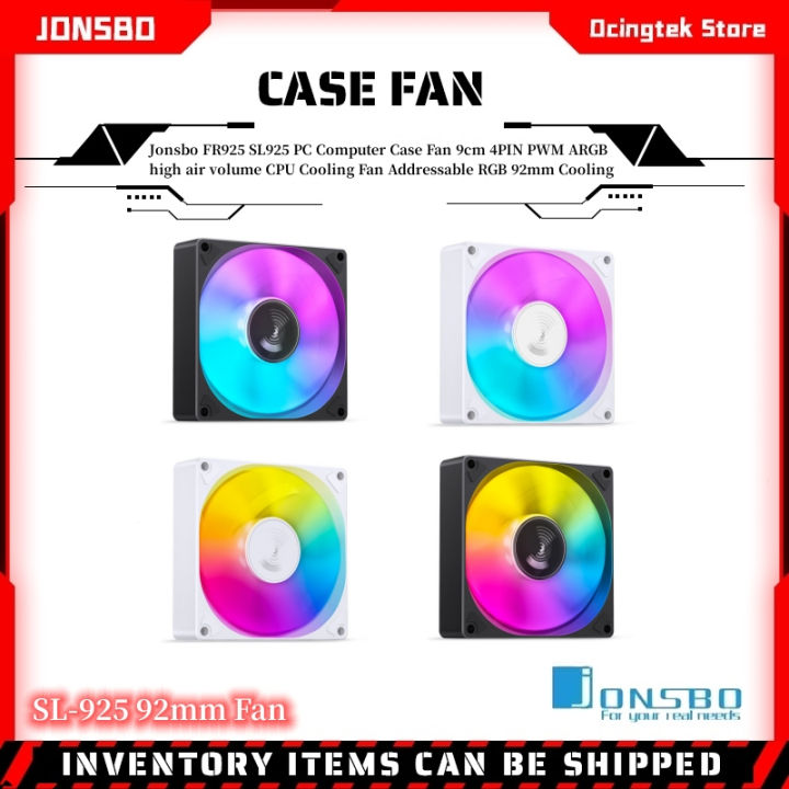 JONSBO FR-925 RGB 90mm Case cooling fan high wind volume light effect ...