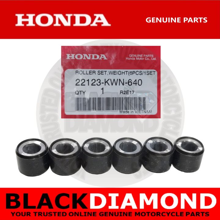 JOEY - ORIGINAL HONDA CLICK 125i (V1, V2 & V3) | FLYBALL/ROLLER SET, WEIGHT (6PCS/PACK) | PART NUMBER: 22123-KWN-640