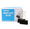 BINDER CLIP KENKO / Klip Binder Hitam / Klip Penjepit Kertas No 107 / 260 (1 pak isi 12 pcs). 