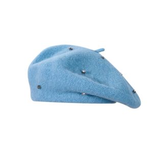 XYAX Bầu trời đầy sao Mũ Beret đính đá Màu đơn sắc Nhiều màu sắc Mũ Beret Len Ngọt ngào Mềm mại Mũ nghệ sĩ Phụ nữ