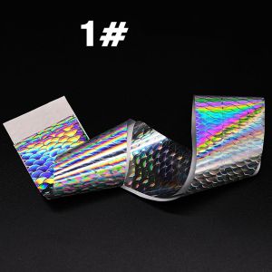 MUMU 2Pcs Transfer Foil 4X50CM Silver Holographic Decal Holographic Finish Stamping Foil Fishing Lure