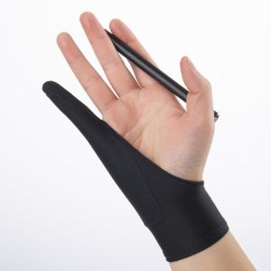 MYTHIS 1pcs 1/2 Fingers Painting Gloves Anti-touch Sweat-proof Sketch Gloves Multi-functional Anti-fouling Drawing Gloves Hand-drawn