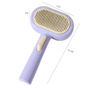 Pet Grooming Tool One-Button Self Cleaning Double-Sided Design Cat comb for removing loose hair pet double-sided self-cleaning comb cat hair removal tool suitable for both cats and