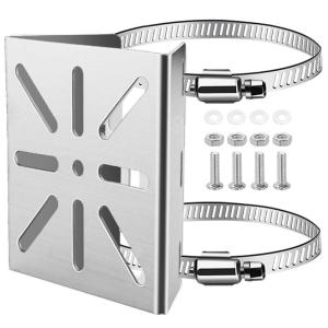 Thép Camera an ninh cực gắn Adapter cho máy ảnh bao gồm 2 kẹp điều chỉnh và phần cứng chống ăn mòn