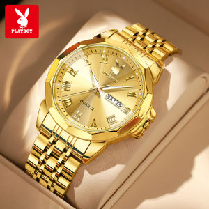 PLAYBOY Watch For Men Waterproof Original Stainless Steel Perfume Quartz Fashion Wristwatch