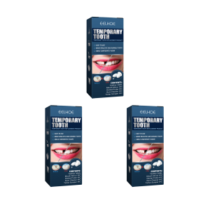 EELHOE 30ml Kit Perbaikan Gigi Gel Tambal Gigi Tambalan Rongga Butiran Perbaikan Sementara Kit Gel Gigi Yang Dapat Dibentuk