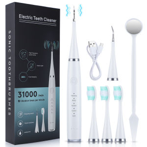 Electric Teeth Cleaner Ultrasonic Tooth Cleaner Tartar Ultrasonic Electric Toothbrush Rechargeable IPX6 Waterproof Teeth Whiten Tartar Remover for Adult