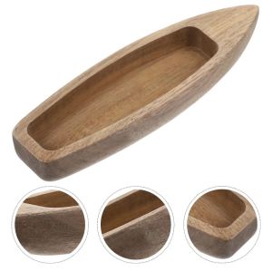 SDRYHTDH Handcrafts Wooden Boat Decor Unfinished Natural Wooden Boat Model Ornaments Bedroom Shelf Miniature Fishing Boat Model Garden Decor
