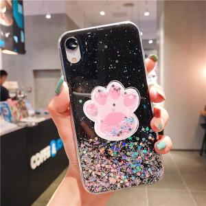 GFAITH Case For Samsung S20 S20+ S20 Ultra Casing S10 Lite A31 Samsung Note10Lite A71 4G A51 S20 Plus Note 10 Lite Note 10+ Phone Case Bling Glitter Star Acrylic Sparkle Sequins Clear Silicone TPU Cartoon Cat Claw Bracket Cover