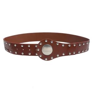 Punk quyến rũ bạc dây lưng đinh tán 4.5cm rộng dây đeo thắt lưng cho trang phục giản dị và trang trọng Đầm trang trí nịt bụng
