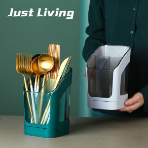 JustLiving Bộ đồ ăn nhà bếp Lưu trữ với khay thoát nước Hộp đựng dao kéo nhà bếp Hộp đựng đũa gia đình Ống đựng dụng cụ nhà bếp Hộp đựng dụng cụ