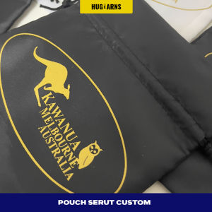 HUGeARNS - Tas Serut Drawstring Parasut Premium Custom / Pouch Serut Custom / Corporate Merchandise Gift / Pouch Packaging Souvenir Gift Custom / Corporate Gift Merchandise / Tas Serut Custom/ Drawstring Bag Souvenir / Pouch Serut BludruTebal / Pouch Gift