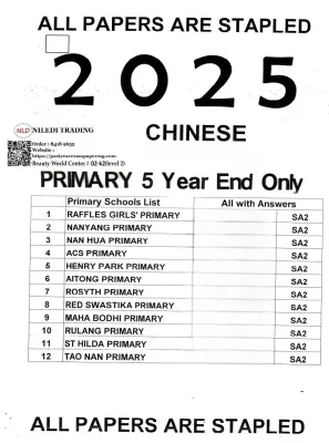 2025 Primary School Past Year Exam Papers | P3 P4 P5 Year-End Examination Papers | Top School Exam Papers with Answers