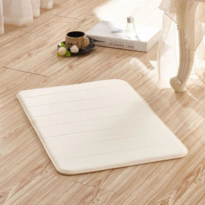 SG in Stock Bathroom Floor Mat Bedroom Kitchen Anti-Slip Pad Pedal Thick Coral Fleece Memory Anti-Slip Absorbent Mat