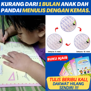 Belajar Menulis dengan Mudah Cepat Buku Tulis Ajaib Khusus untuk Anak-Anak. AKTIVITI ASAS LATIHAN MENULIS DAN MELUKIS / MAHIR MENULIS DENGAN MUDAH SEAWAL 1 BULAN