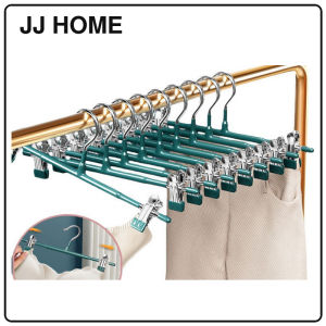 【JJ HOME】Anti-Slip Pants Hangers with Adjustable Clips / Closet Organizer