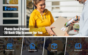 【🔥🔥🔥Hot sale & ready stocks】Eyoyo Wireless 1D 2D Wireless Barcode Scanner กลับคลิปบลูทูธเครื่องสแกนบาร์โค้ดทำงานร่วมกับโทรศัพท์ Via  Bluetooth QR Code Reader ภาพสแกนเนอร์ PDF417 ข้อมูลเมทริกซ์รหัส Maxi  for Android iOS