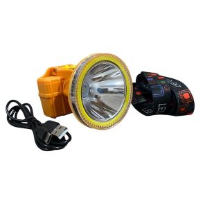 QYD Senter kepala Q682 35watt IPx4 LED Cahaya Putih Super Terang Tahan Air Charger Lampu Baterai