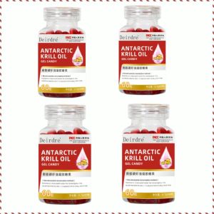 Antarctic Krill Oil Gummies Lecithin Type Omega-3 Improves Memory And Blood Circulation Easy To Absorb For Children And Adults And Protects The Heart Brain Eyes And Joints