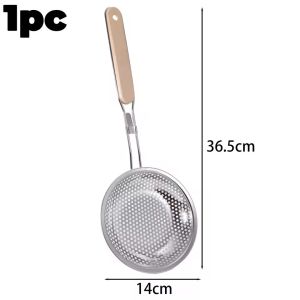 Stainless Steel Colander with Wooden Handle Fine Mesh Skimmer Spoon for Cooking Grease Filtering Spaghetti Colander