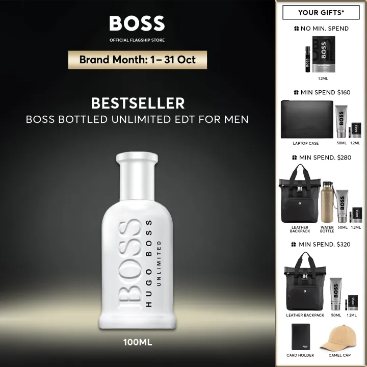 BOSS Bottled Unlimited Eau De Toilette For Men 100ml Iced Violet