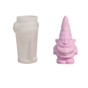 Silicone Christmas Candle Mold Dwarf DIY Plaster Mold Craft Supplies Reuseable Soap Making Mold Festival Decorations